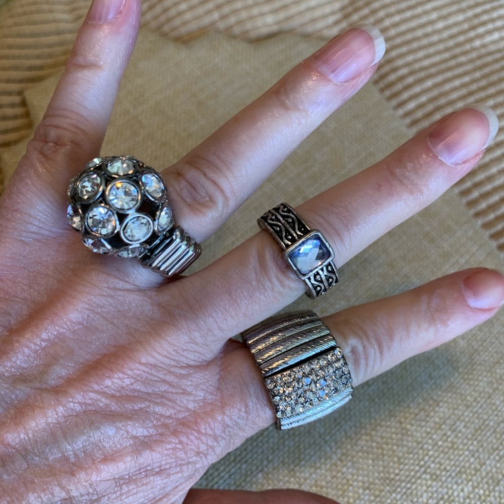 Set of 3 stretch cocktail rings